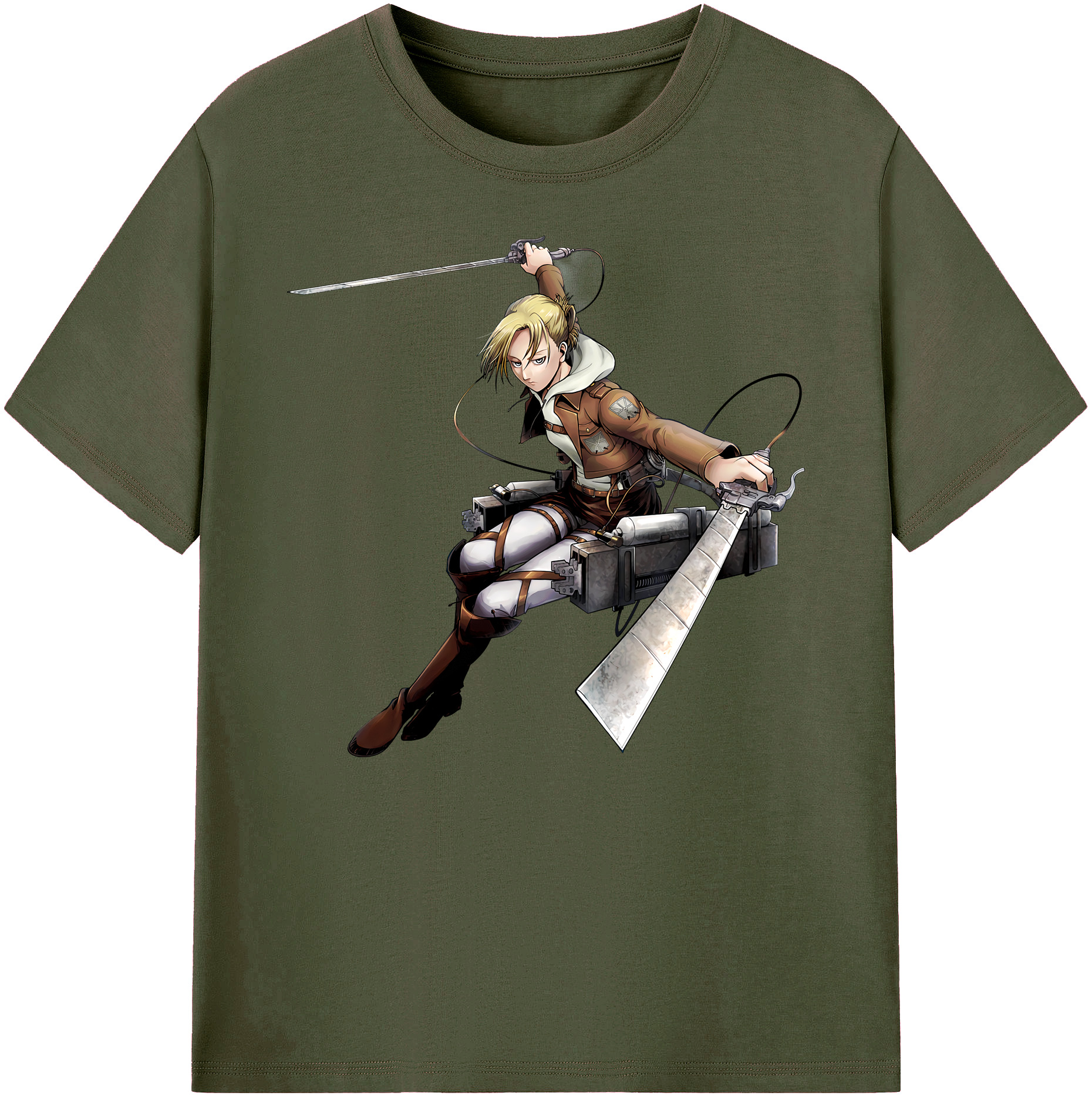 （画像用） 進撃の巨人 アニ・レオンハート Attack on Titan Annie Leonhart 綿100％ メンズ半袖Tシャツ｜肌触りやわらか＆通気性